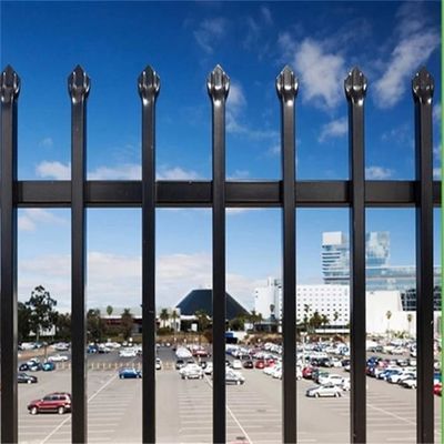 Schwarzer Außenzaun aus Stahl 6ft X 8ft geschmiedetem Eisen Gartenzaun