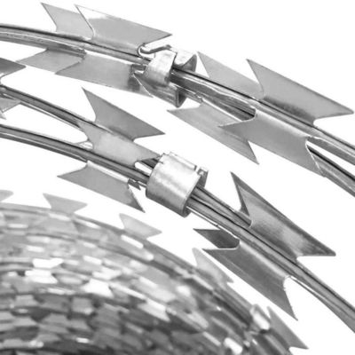 Edelstahl Rasierer Stacheldrahtmaschen Roll Doppelspirale Concertina Draht für Grenzzäune