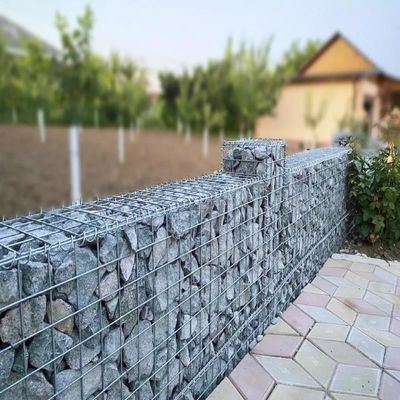 Galvanisierter geschweißter Gabionen-Käfig-Stützmauer-Stein-Gabion-Maschen-Garten-Zaun-Felsen gefüllter Kasten für Garten-Zaun