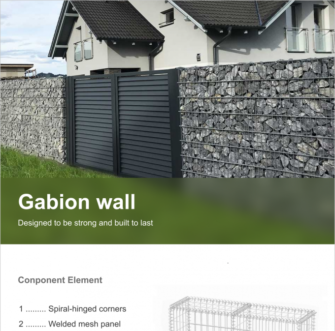 3.8-5.0mm Galvanisierte Gabion Draht K&ouml;rbe F&uuml;r Steinmauern River Hill 2